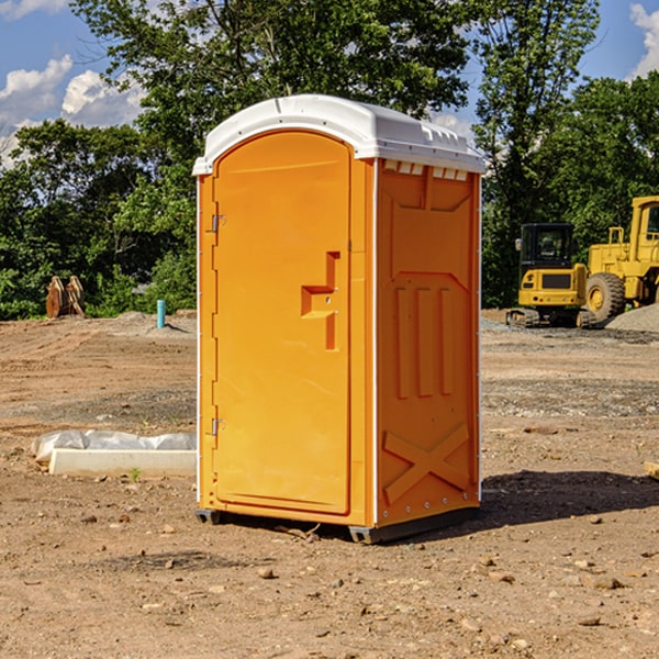 how often are the portable toilets cleaned and serviced during a rental period in Hubbard